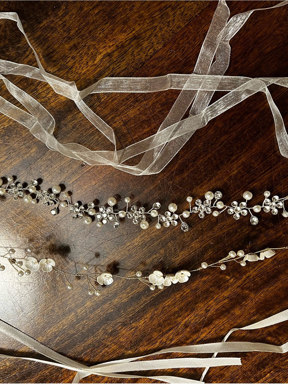 Delicate Pearl & Crystal Bridal Hair Vine - Ivory